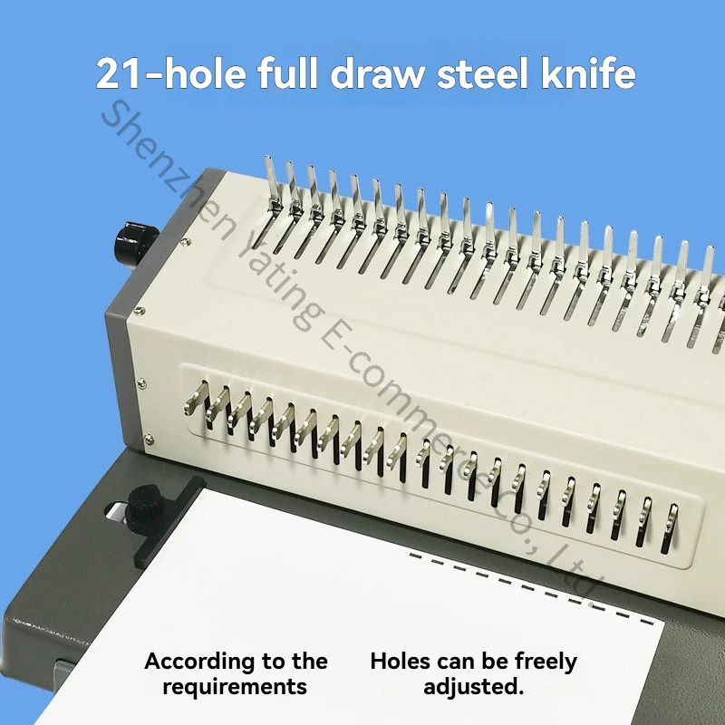 Binding Machine Comb - 21-Loch-Kammbindemaschine, Einzelstanzmaschine für 25 Blatt, Vollzieh-Messer-Bindemaschine,